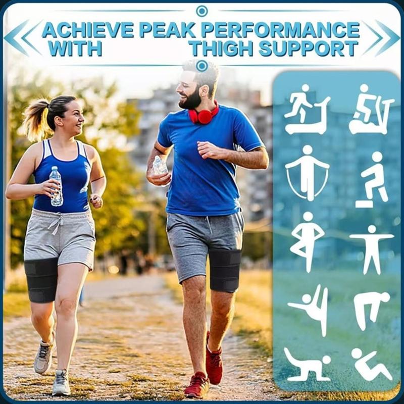 Breathable Thigh Support Adjustable Thigh Compression Sleeve For Muscle Stabilization During Running Workouts