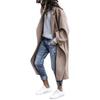 Fall Winter Women's Long Solid Color Wool Coat Casual Warm Thickened Overcoat Outerwear for Women European American Style