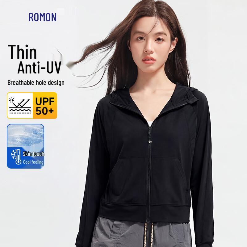 Luomeng Women s UPF50+ Ice Silk Sun Protection Hoodie Jacket S