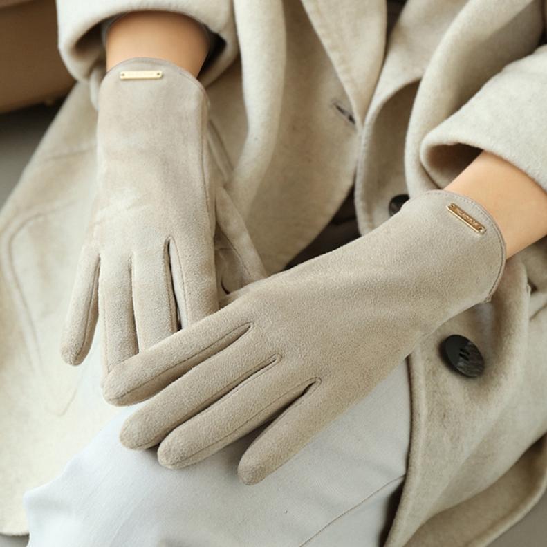 Women Warm Fingerless Flip Mittens Autumn and Winter Touch Screen Driving Gloves
