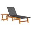 VidaXL Chaise longue avec table Résine tressée et bois massif d'acacia 319727