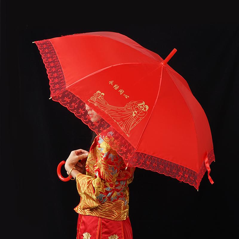 Chinese-Style Red Wedding Umbrella for Brides – A Traditional Dowry and Celebration Accessory