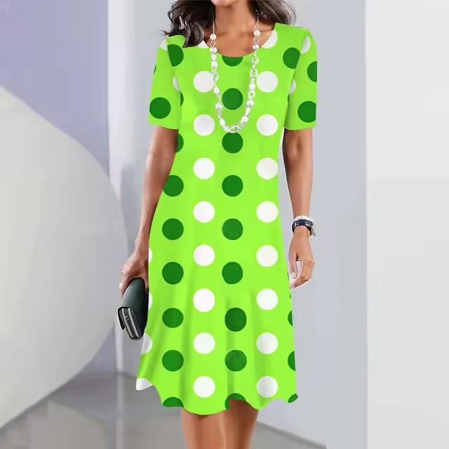 Elegant Fashion Short Sleeve T-shirt Dress Beach Vacation Midi Dresses Women 3d Print Clothing