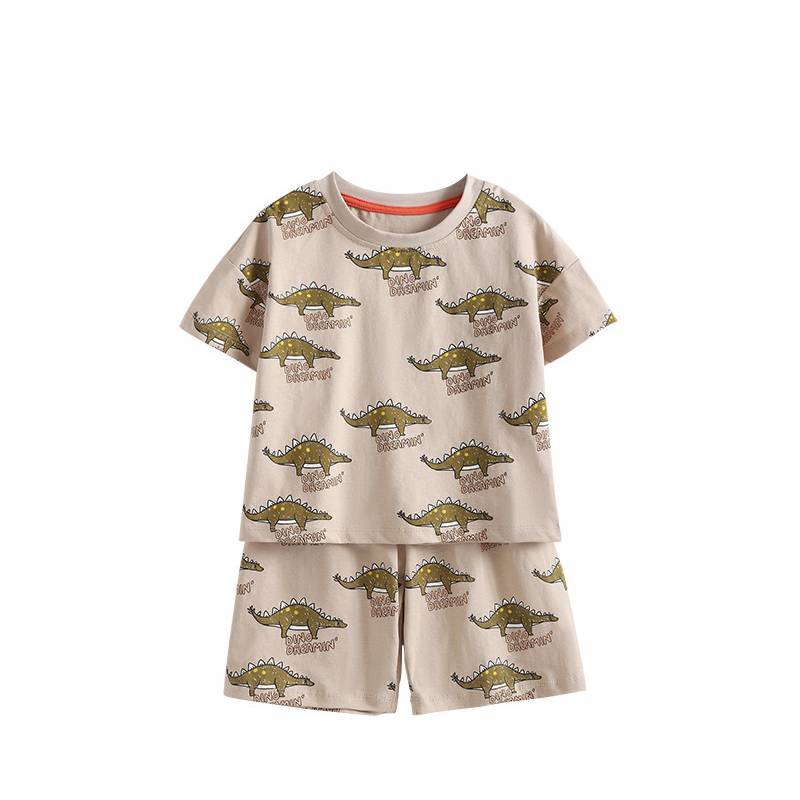 Boys Summer Outfit Cotton Short Sleeve Tshirt And Shorts Set For Kids Ages 3 To 8