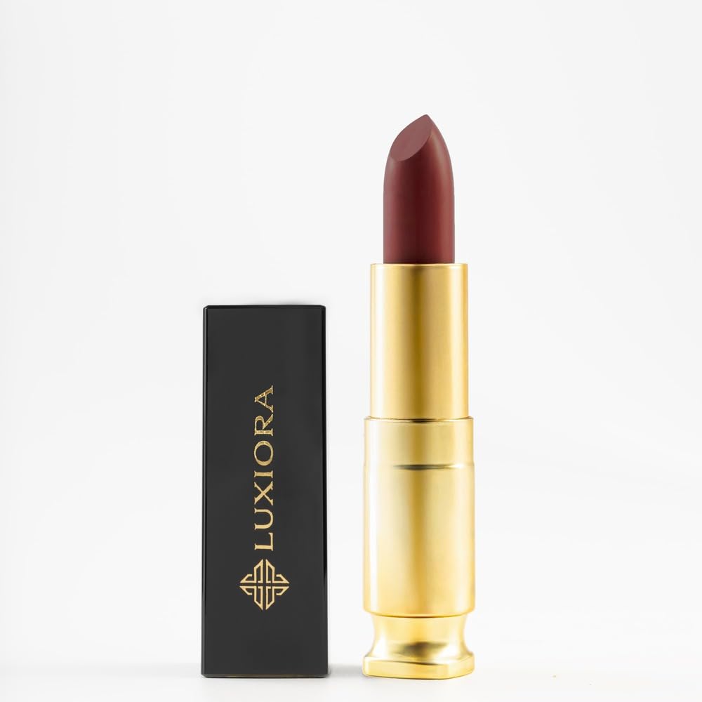 

Luxiora Luxe Crème Matte Lipstick - Velvet Finish, Long-Lasting Hydration, Rich Pigments for All-Day Wear (PRESTIGE PLUM, 4.2gm)