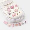 1 Set Shoe Charms Set Creative DIY 3D Shoe Flower Diamond Butterfly Pearl Flower Detachable Chain buckle Girls Shoe Decoration