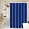 1Pc Navy Blue Shower Curtain Solid Color Waterproof Peva Luxury Bathroom Decor