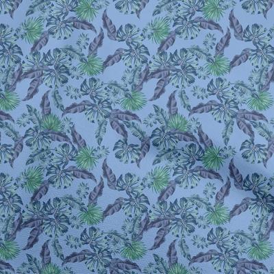 Cotton Flex Blue Fabric Tropical Craft Projects Decor Fabric Printed By The Yard 40 Inch
