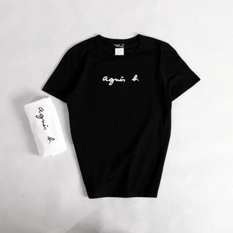 

New Fashion Agnes B Unisex Cute T-Shirt Super High Quality T-Shirt Summer Shirt Korean Fashion Short Sleeves XS чёрный
