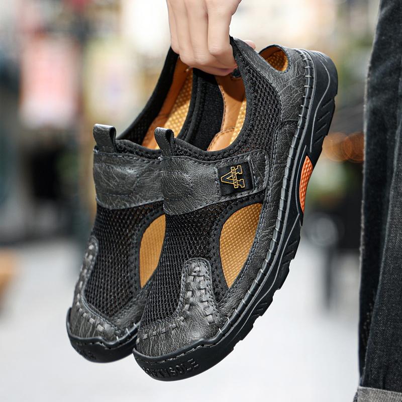 Superleichte Sommer Herren Grüne Lässige Mesh Atmungsaktive Schuhe Mesh Outdoor Herren Sneaker Dämpfung EVA Herrenschuhe Übergröße 38-48