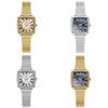 Fashion Stainless Steel Ladies' Watch Square Vintage Bracelet Wristwatch Jewelry Accessories Polished Gold Quartz Watch Business