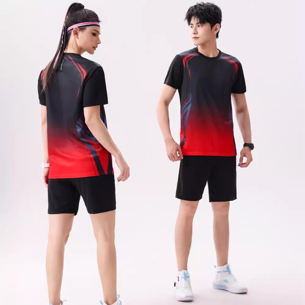 Unisex Quick-Dry Sports Suit: Breathable Short-Sleeve Set for Runners with Customizable Team Numbers