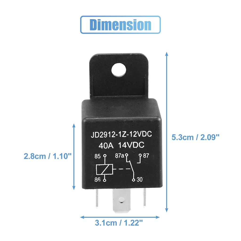 uxcell Car Relay SPST Model JD2912-1H-12VDC 40A 14VDC 5 Pin 40A Car Relay Switch x 2