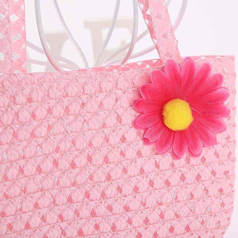 Girls Decoration Children Sun Hat Handbag Summer Kids Princess Suit Set Fashion Flower Decor