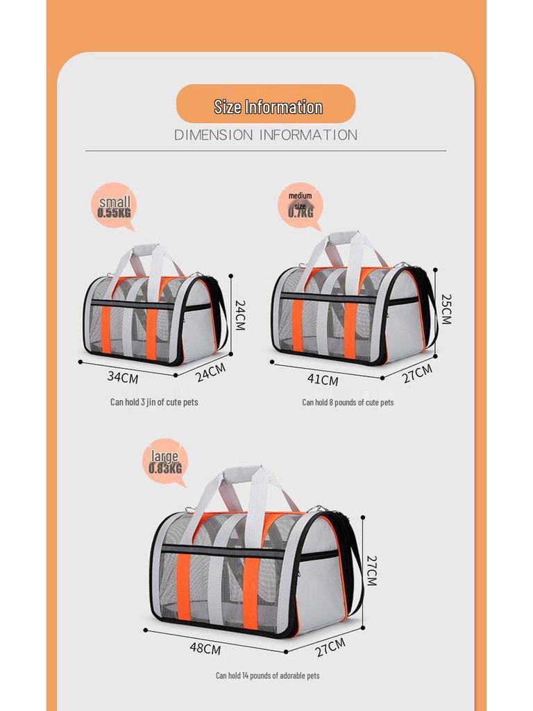 Portable Foldable Cat Carrier: Spacious, Breathable Pet Capsule for Travel
