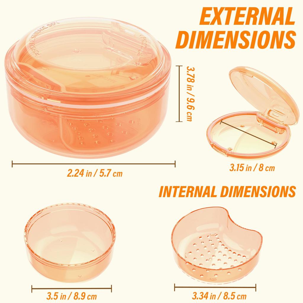 Zahnersatzbox Aufbewahrungsbox Reinigungsbox 2 in 1 Aufbewahrungsbox Auslaufsichere Zahnersatz-Badebox Becher Komplette Reinigungs-Pflege für Zahnersatz