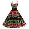 Women's Fashion Casual Christmas Print Sexy Off-the-shoulder Punk Retro Dress