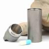Small Travel Pill Case Titanium Waterproof Mini Pill Holder Pocket Pill Box Container for Outdoor Camping Hiking