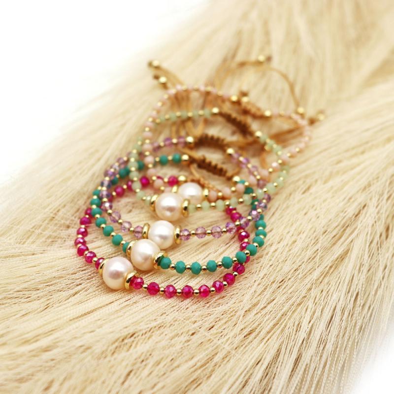 Faceted  Beaded Bracelet For Women  Natural Pearl Bracelets Jewelry Pulseras Femme Y2K Accessories