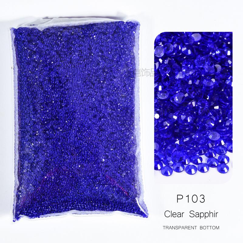 Round Resin Flat Bottom Drill Transparent Bottom Luminous Nail Drill Diy Mobile Phone Violent Bear Loose Diamond Accessories Accessories