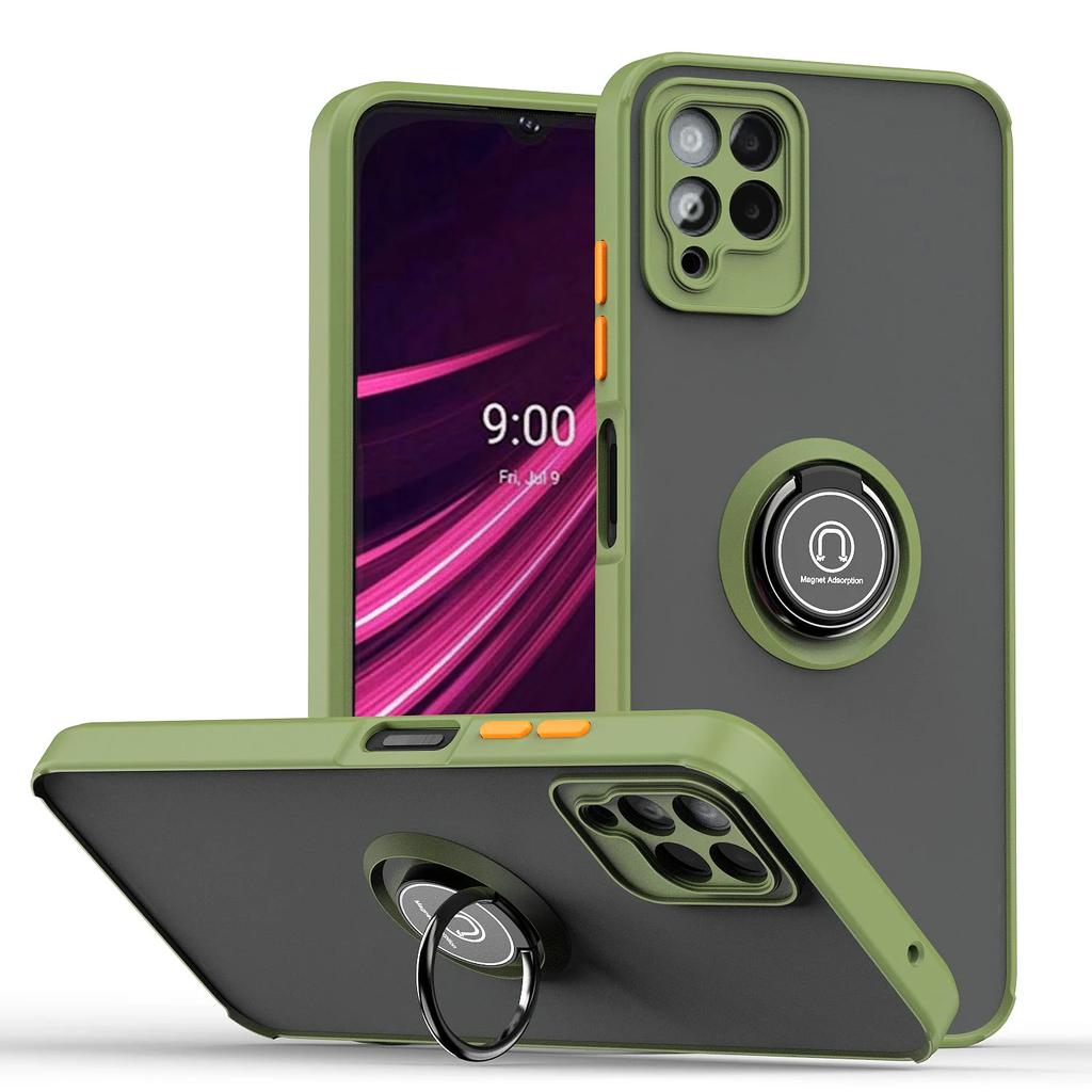Armor Matte Case For T-Mobile Revvl 6X 6 Pro T Phone 5G Cover Ring Magnetic Holder Stand Shockproof Coque Fundas