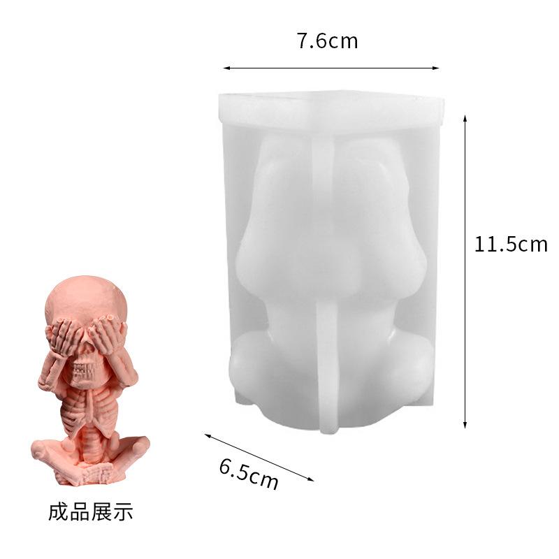 

Силиконовая форма для свечи-скелета, крышка для глаз, череп, страшные инструменты для изготовления гипса, готическая форма из смолы для декора на вечеринку в честь Хэллоуина, ручная работа G