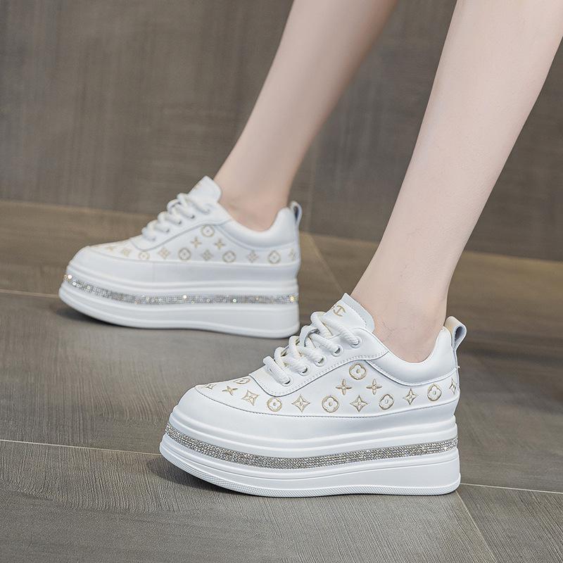 2025 Women's Genuine Leather Rhinestone Espadrilles: Versatile, Casual Spring/Autumn Sneakers