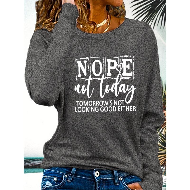 Women's letter print autumn and winter long-sleeved T-shirt