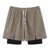 2024 Men's Quick-Dry Sports Shorts, Fake Two-Piece Design, Mid-Length with Inner Lining for Running or Training