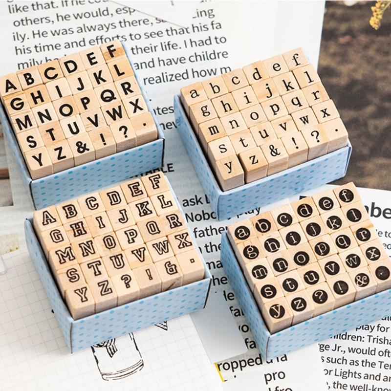 30Pcs Wood Craft Stamp Vintage Scrapbooking Stamp Wood Letter Stamper for Card Making Scrapbooking Journal Planner Albu