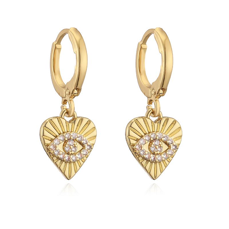 HECHENG, Small Pendant Earrings Shell Flower Sports Sweet and Cute Women's Zircon Party Earrings 1 Pair