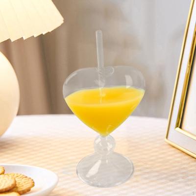 10oz Cocktail Glass Water Bottle Cartoon Heart Shaped 3D Beer Drinks Glassware Wine