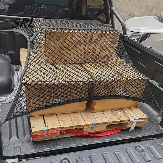 Universal Truck Bed Net Cargo Net, Organizer Stretchable Elastic Camping Gear with 4 Hooks for Pickup Bed, SUV Trunk Secure Netting