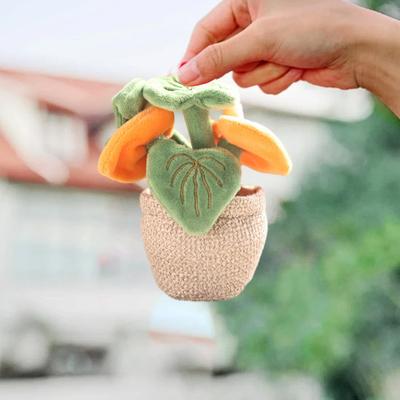 Mini Plant Doll Pendant Key Chain Small Potted Anthurium Plush Hanging Charm for Keys