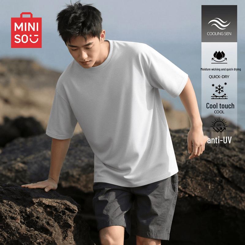 MINISO Men's Quick-Dry Cool-Feel Half-Sleeve T-Shirt