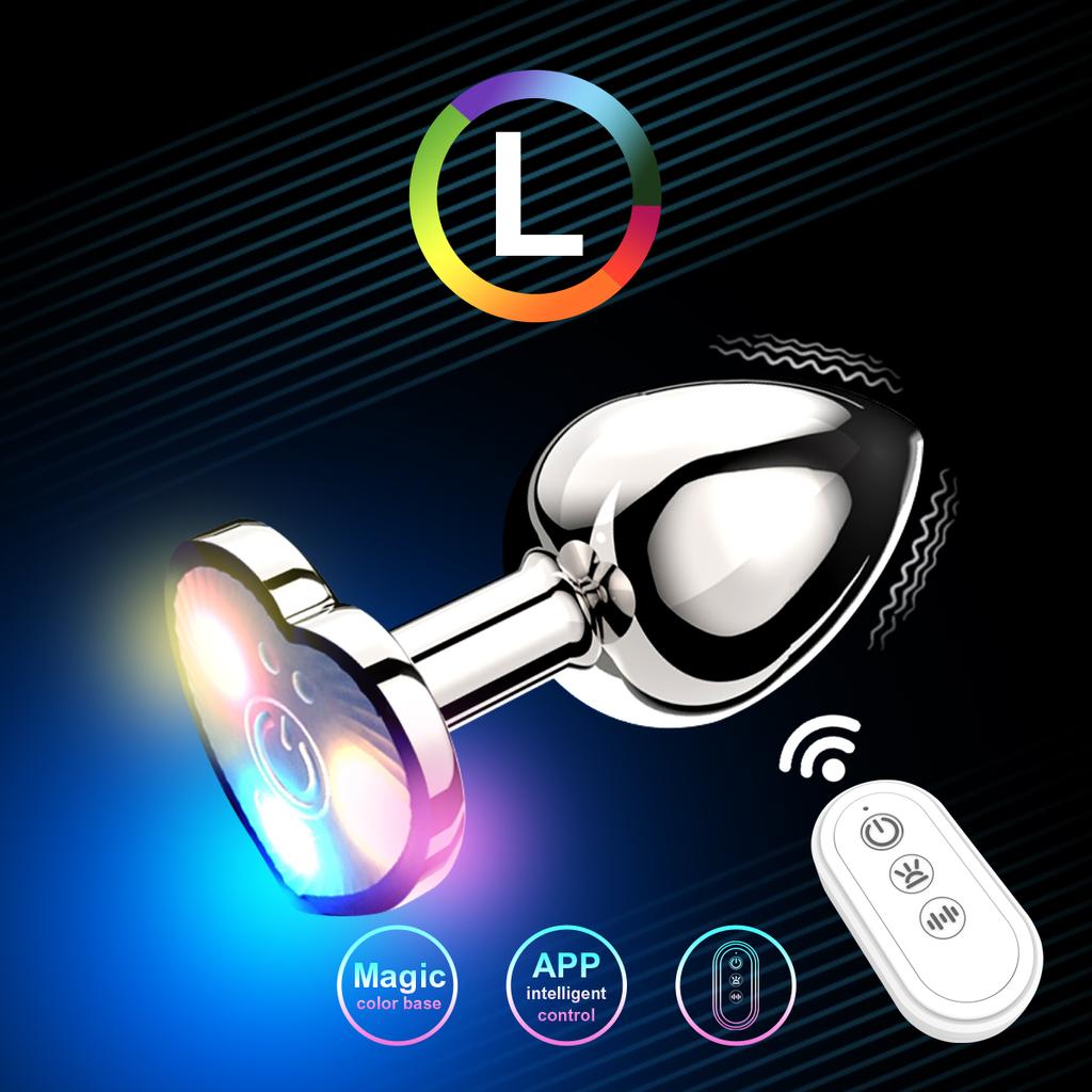 Heart-shaped vibrating luminous anal plug Remote operation of mobile phone G-spot masturbation Passionate party dance Adult