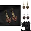 Gothic Heart Shape Alloy Earrings With Vintage Plating For Punk Style Women