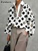 New Polka Dot Printed Long Sleeve Shirt French Style Loose Fashion Women's Top