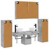 Bathroom Furniture Set 6 pcs Concrete Grey Engineered Wood and Glass