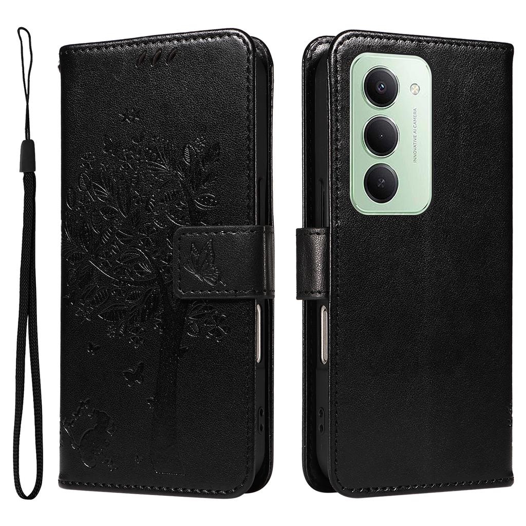 For Xiaomi Redmi 15 5G (Global) (169mm) Phone Case with Stand Cat Tree Pattern Leather Wallet Mobile Cover