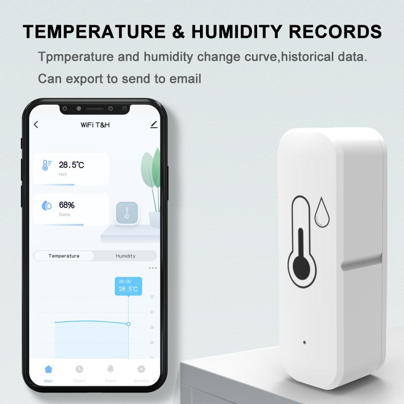 Tuya WIFI Temperature And Humidity Sensor Smart Life APP Remote Monitor Smart Thermo-hygrometer Work With Alexa Google Assistant