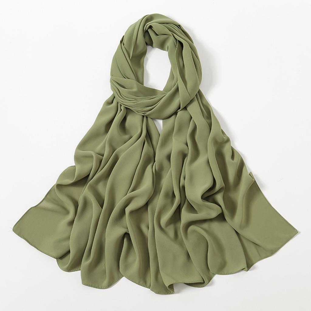 Women's Solid Color Long Scarf Versatile Headscarf Scarf