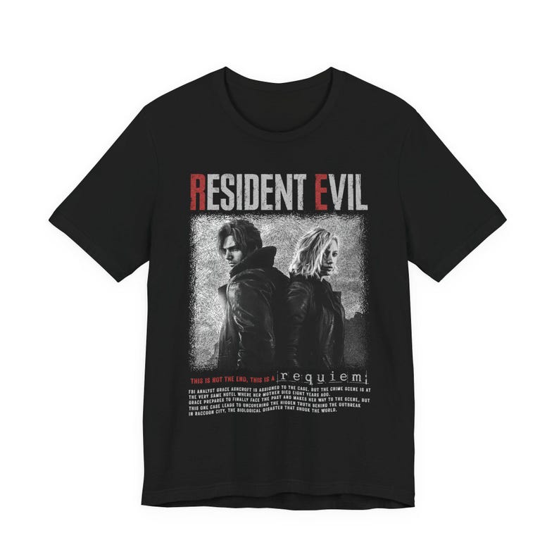 Resident Evil Leon S Kennedy Dark Art Unisex TShirt Hardcore Gaming Cotton Casual Short Sleeve Top Comfortable Tshirts