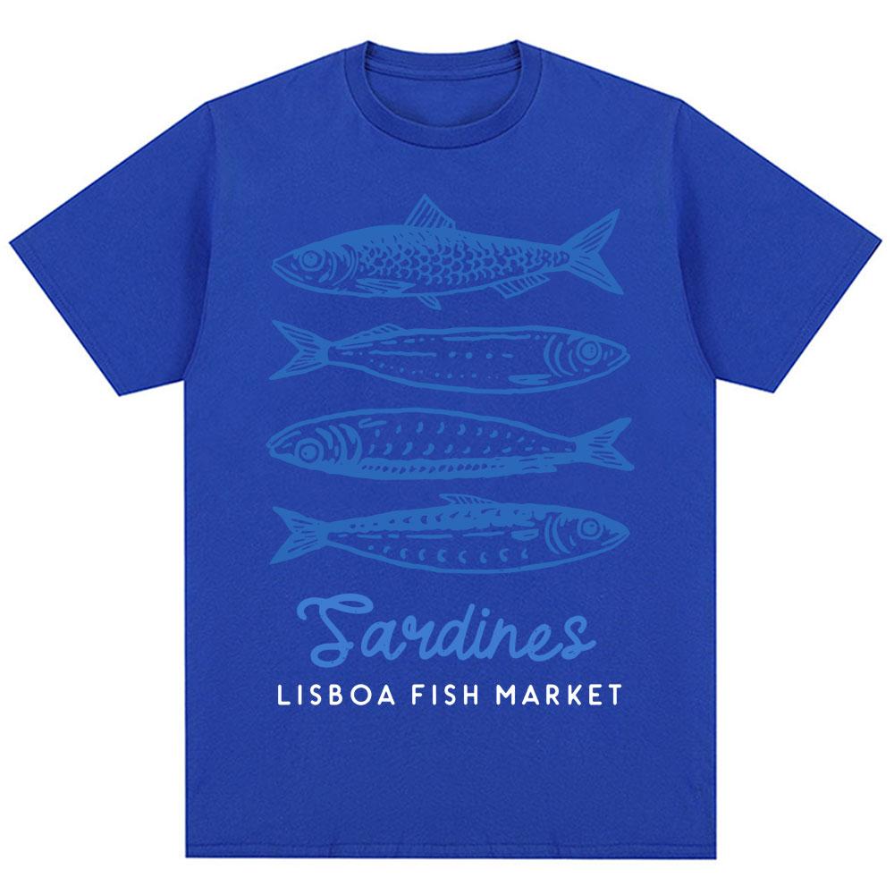 Funny Fish Market Print T-shirt Kawaii Fashion Men Women Harajuku High Quality T Shirts Loose Cotton Casual Summer T Shirt