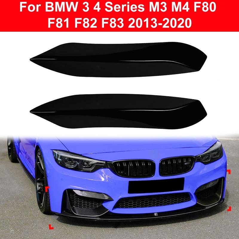 2PCS Car Front Left, Right Bumper Lip Spoiler Splitter Diffuser Body Kits Fit for BMW 3 4 Series M3 M4 F80 F81 F82 F83 2013-2020