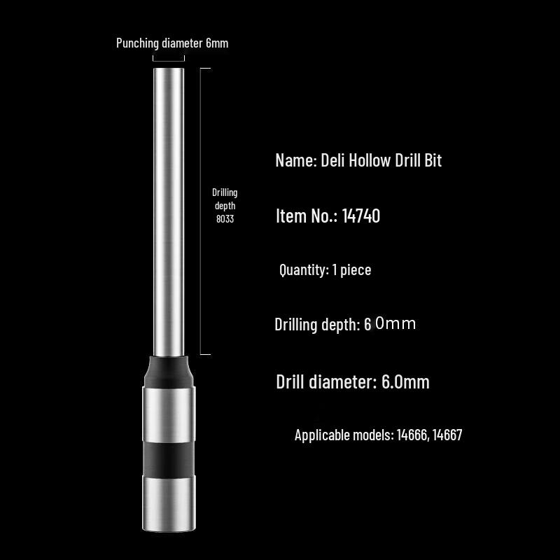 Deli Hohlbohrer für Bindemaschinen CN-Stecker (Adapter enthalten)