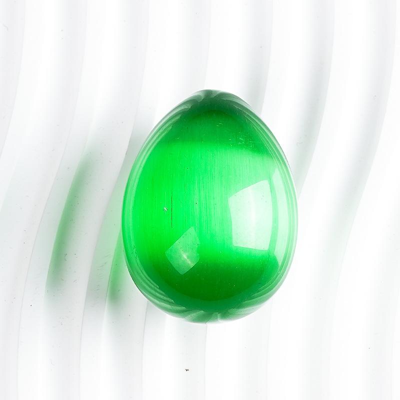 45mm Multicolor Cat's Eye Gemstone Egg Shaped Crystal Eggs Ornament Fish Tank Home Decoration Easter Gift