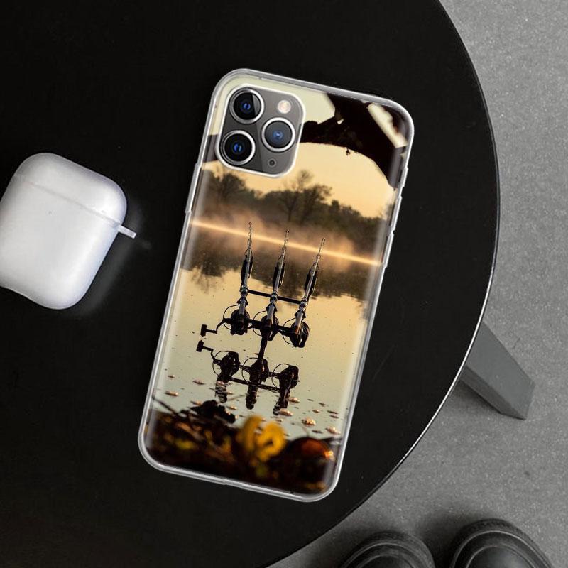 Carp Fish Fishing Rod Hook Phone Case Cover for iPhone 18 11 12 13 Mini 14 15 Plus 16 Pro Max 17 Air 7 8 + SE Art Customized Fundas