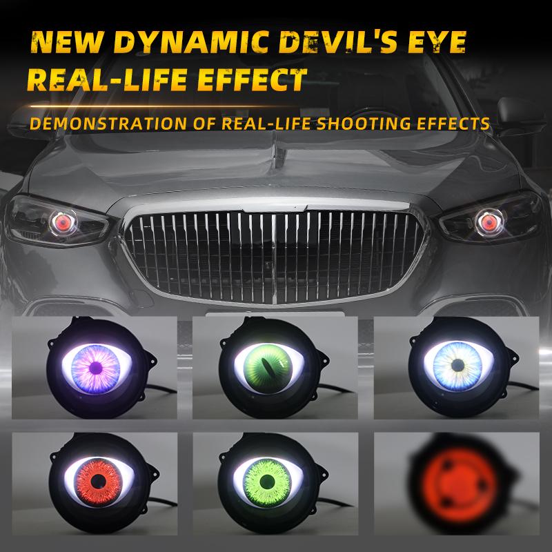3.0 Inch Dynamic LED Car Headlights Devil Eye LED Car Light Headlight Assembly Modified Eagle Eye Light Cars Accessory
