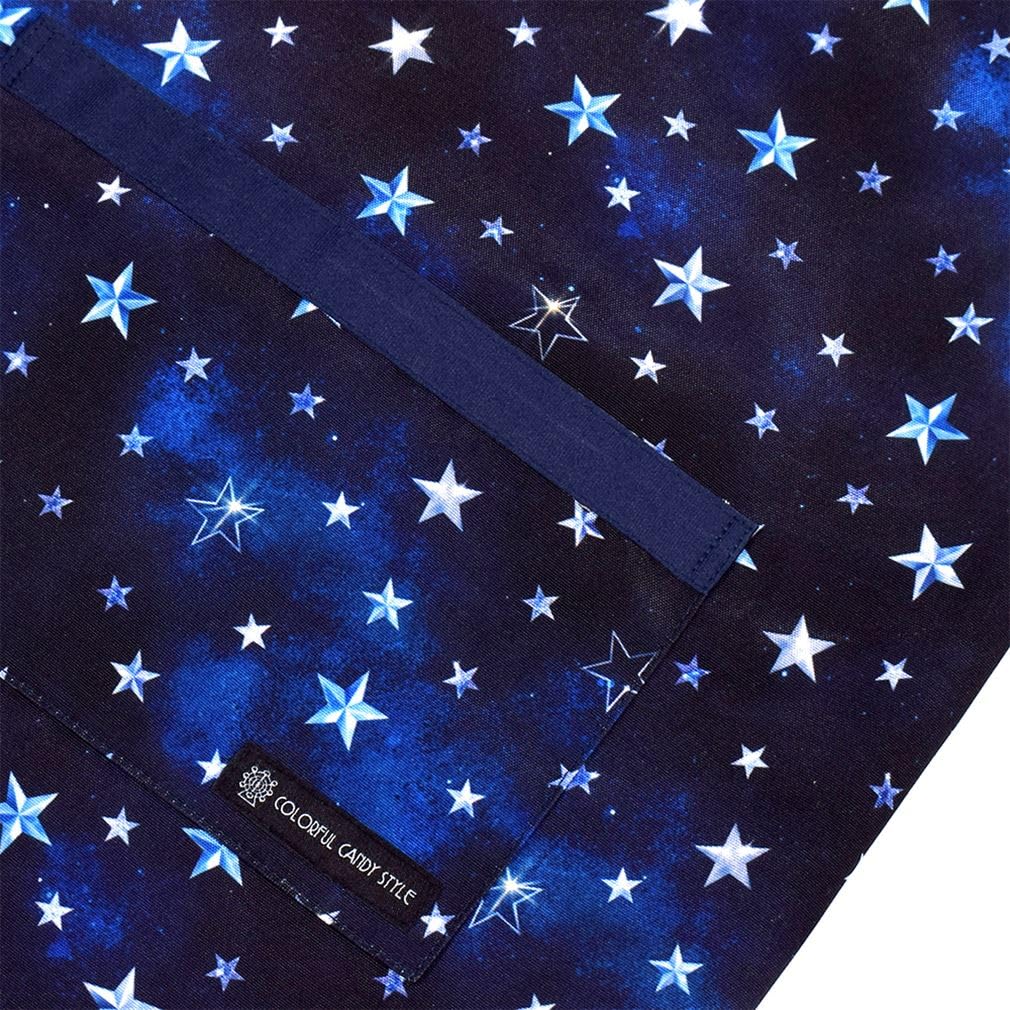 Candy Rückenkreuzschürze mit Bandana-Sternmuster für Nicht-resistentes Sterlingsilber NL102801 [Bunter Stil] Wasserabweisend Kinder (100-120cm